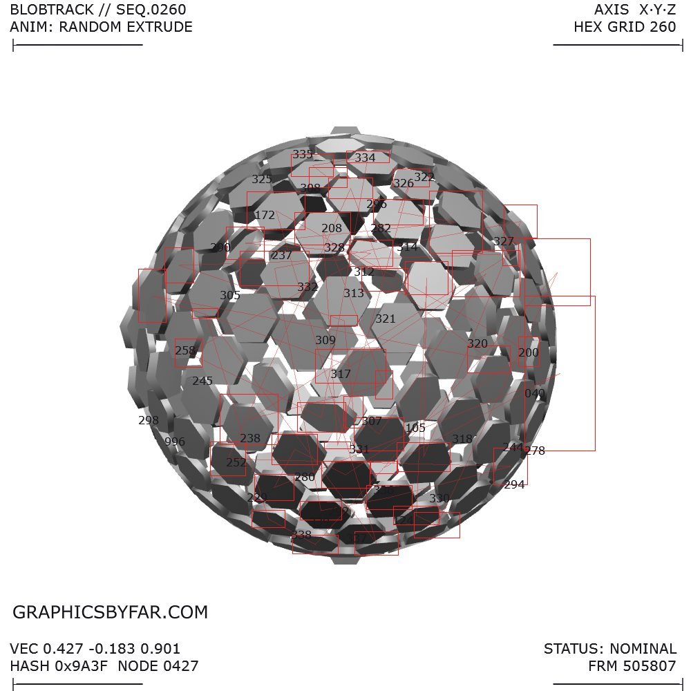 Hex sphere tracker animation